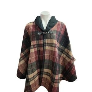 Women's Rachel by Rachel Roy Plaid Pancho Clasp In Front One Size